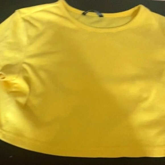 SHEIN Tops Yellow Cropped Tee Poshmark